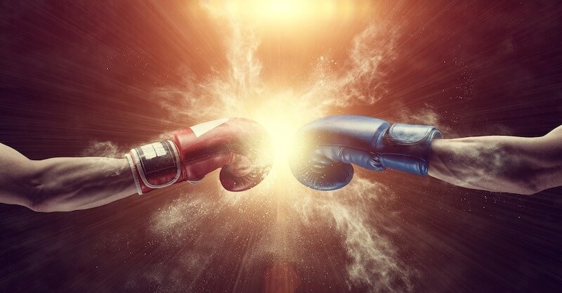 Carta Da Parati Rivalità Sul Ring Di Boxe - Fotomurale