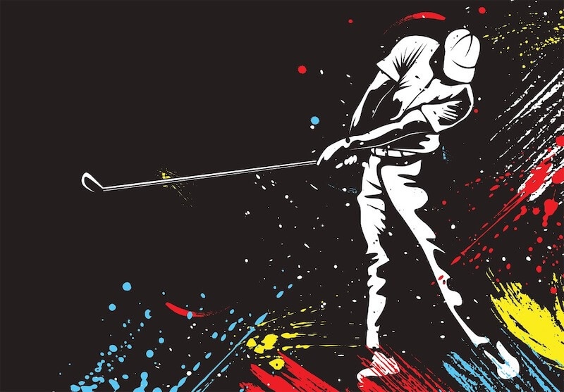 Carta Da Parati Il Tiro Del Golfista - Fotomurale