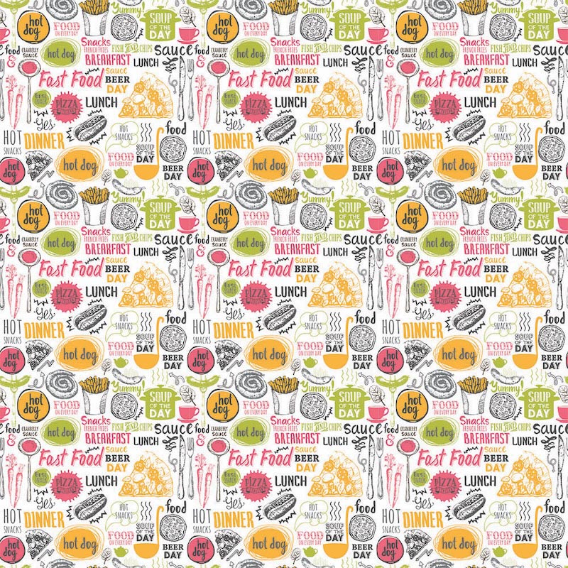 Carta Da Parati Menu Fast Food - Fotomurale