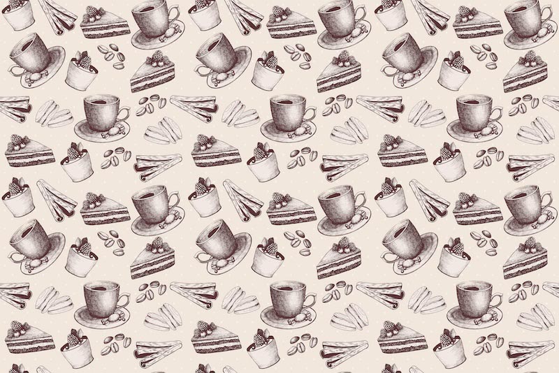 Carta Da Parati Caffè E Dessert - Fotomurale