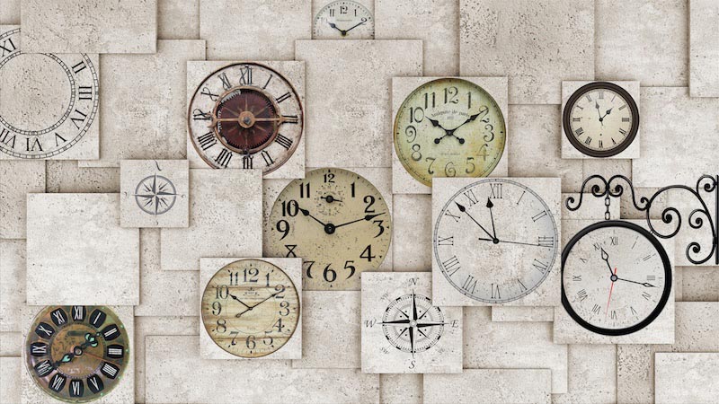 Carta Da Parati Orologi Da Parete - Fotomurale