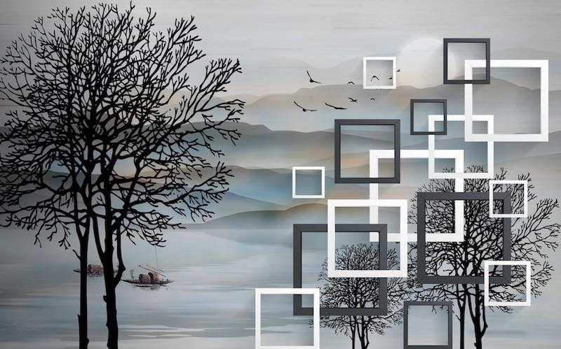 Carta Da Parati Alberi Di Stile - Fotomurale