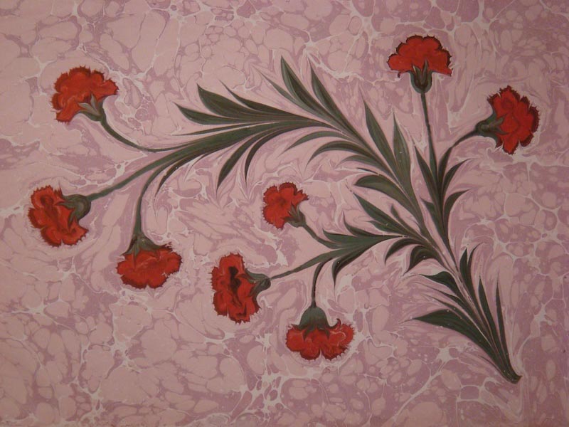 Carta Da Parati Fiori Marmorizzazione Art - Fotomurale