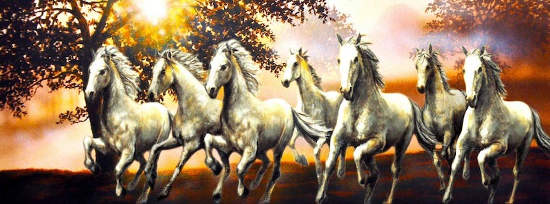 Carta Da Parati Sette Cavalli Gratuiti - Fotomurale