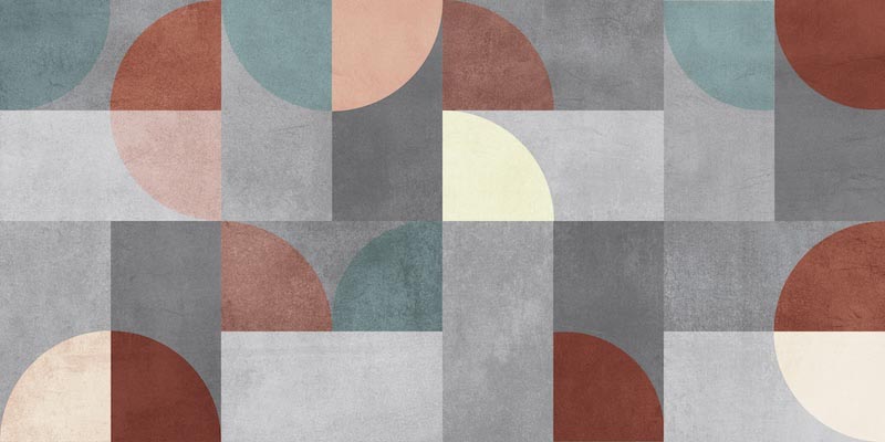 Carta Da Parati Forme Retrò Arte Astratta - Fotomurale