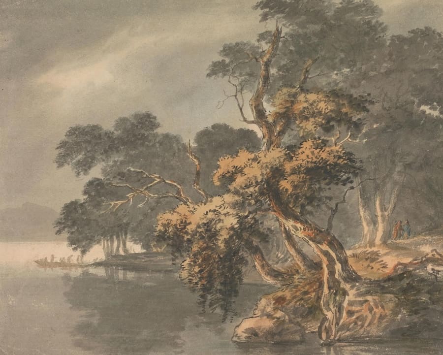 Carta Da Parati Paesaggio Classico con Alberi Antichi - Fotomurale