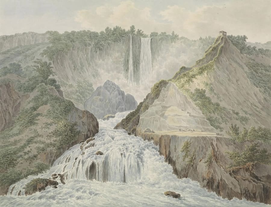 Carta Da Parati Paesaggio Montano con Cascata - Fotomurale
