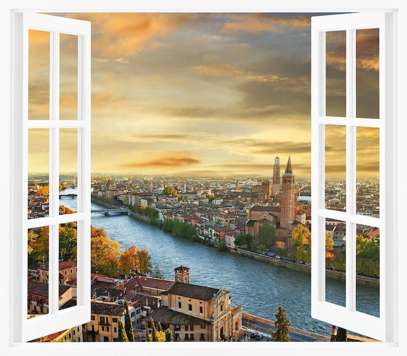 Carta Da Parati Verona Dalla Mia Finestra - Fotomurale