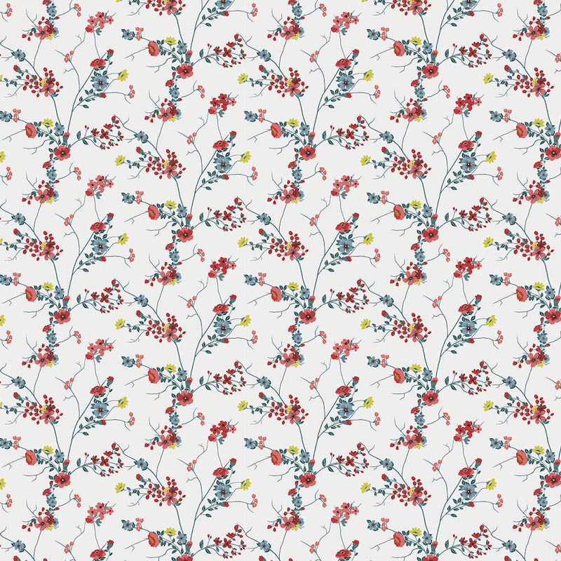 Carta Da Parati Rami Con Fiori - Fotomurale