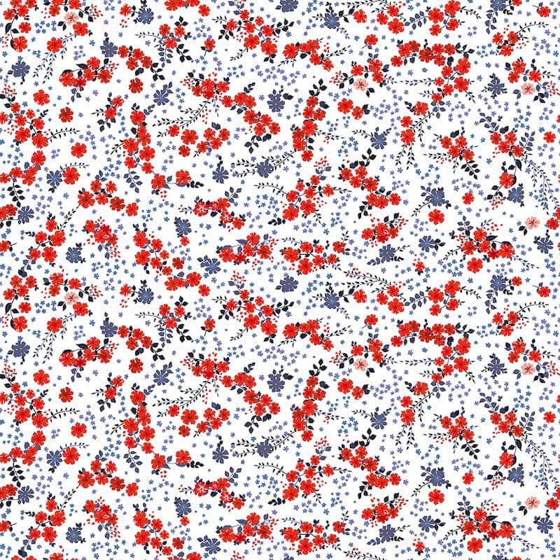 Carta Da Parati Motivo Floreale Rosso - Fotomurale