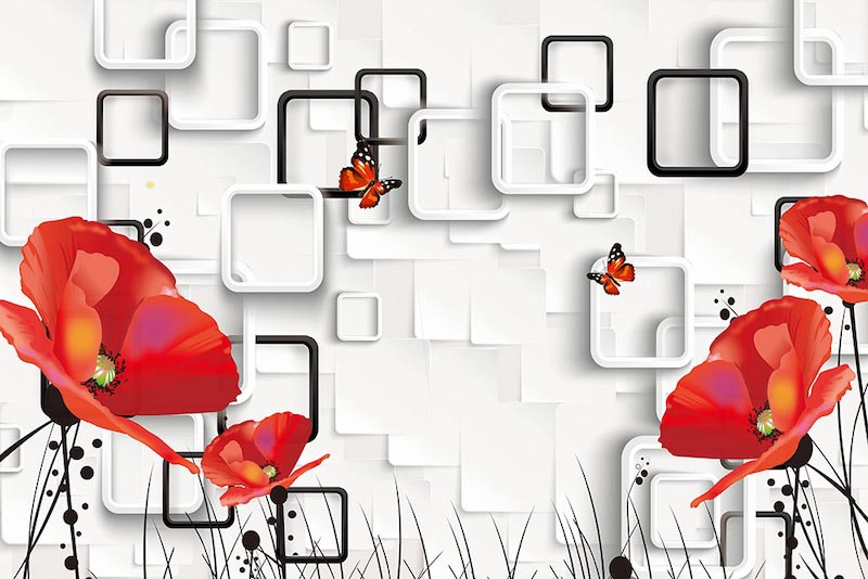 Carta Da Parati Donnole E Quattro Gemelli - Fotomurale