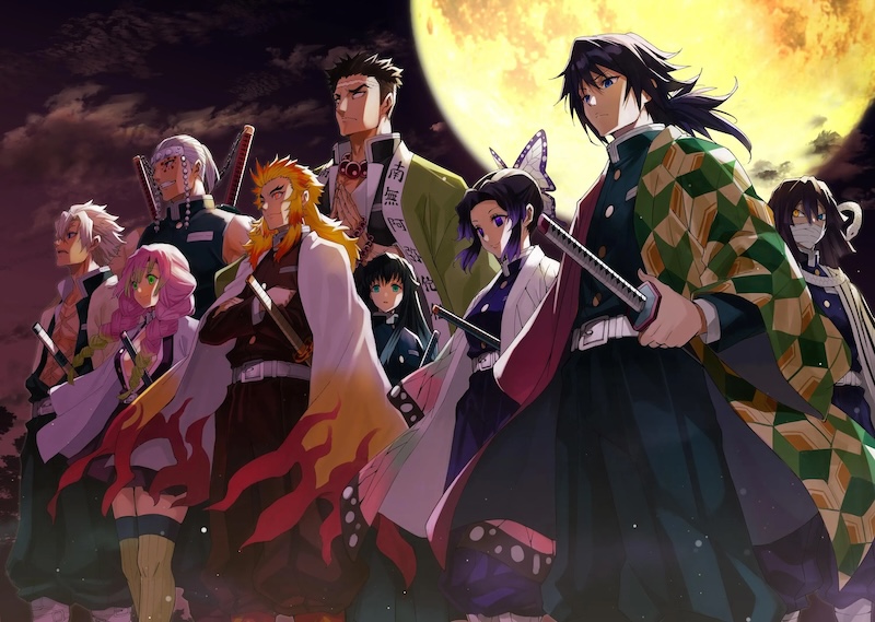 Carta Da Parati Guerrieri Anime Notte Epica - Fotomurale