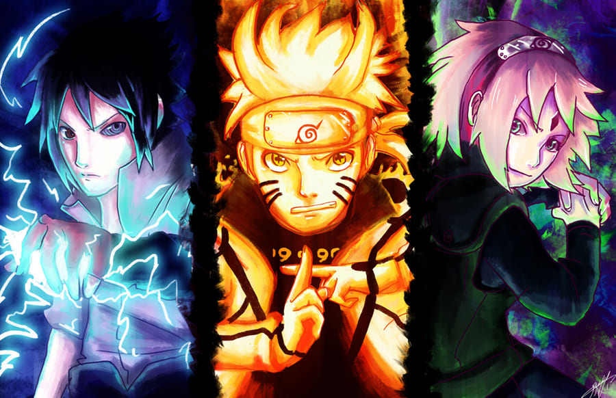 Carta Da Parati Naruto Team 7 - Fotomurale