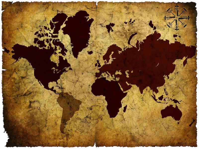 Carta Da Parati Bussola Del Mondo - Fotomurale