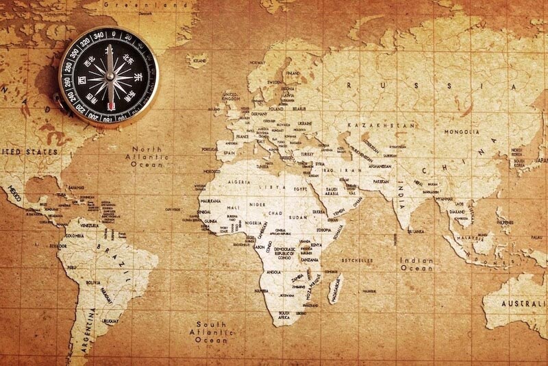 Carta Da Parati Mappa Del Mondo Di Carta Consumata - Fotomurale