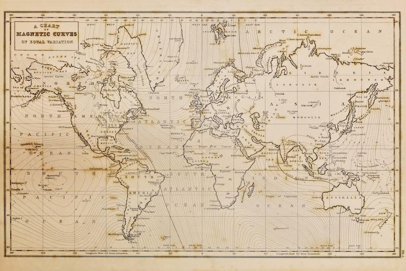 Carta Da Parati Mappa Del Mondo Dell'Anno 1844 - Fotomurale