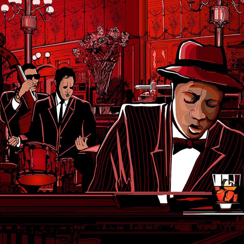 Carta Da Parati Jazz Bar - Fotomurale