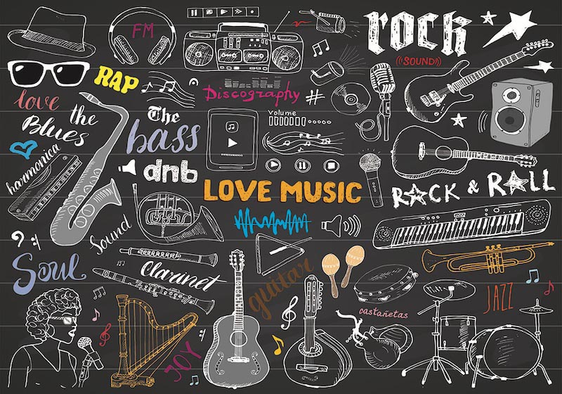 Carta Da Parati Stanza Della Musica - Fotomurale