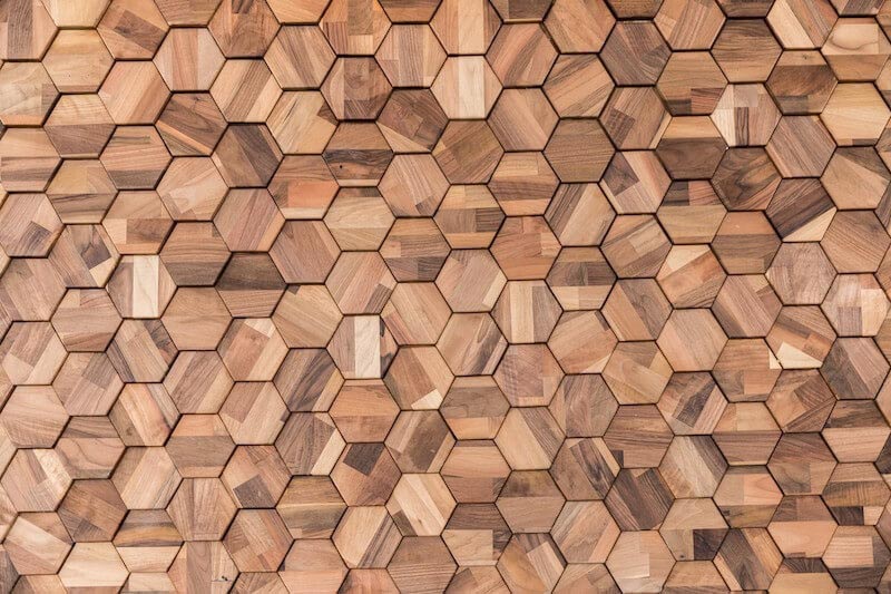 Carta Da Parati Esagono L'Armonia Del Legno - Fotomurale