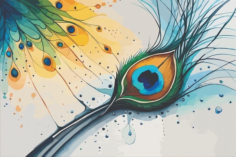 Carta Da Parati Eleganza Della Piuma Di Pavone - Fotomurale