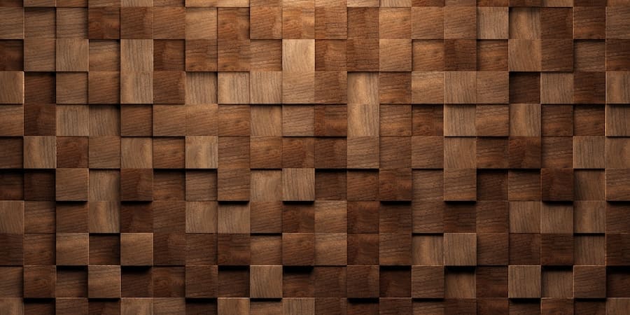 Carta Da Parati Effetto Legno 3D Cubi Moderni - Fotomurale