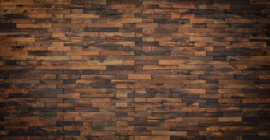 Carta Da Parati Effetto Legno Mosaico Rustico Irregolare - Fotomurale