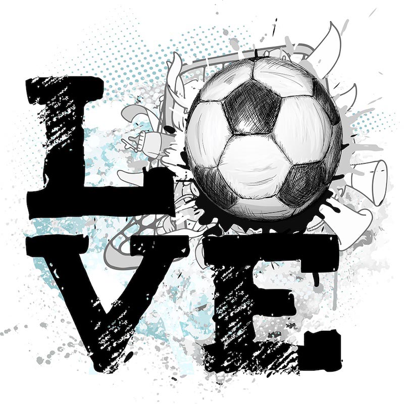 Carta Da Parati Io Amo Il Calcio - Fotomurale