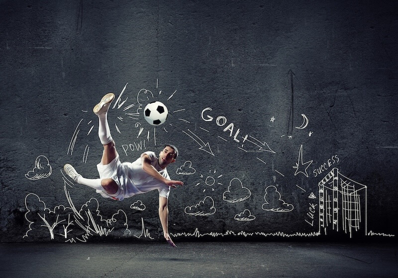 Carta Da Parati Calcio Vittoria Di Calciatore - Fotomurale
