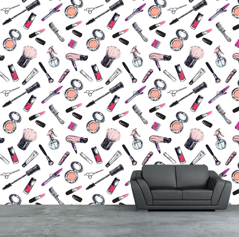 Muro Di Parrucchiere - Carta Da Parati Per La Decorazione Applicato