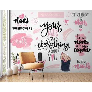 Applicazione Di Carta Da Parati Citazioni Di Arte Delle Unghie