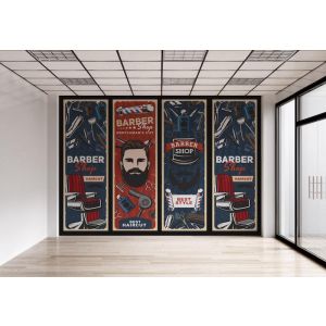Applicazione Di Carta Da Parati Collage Per Negozio Di Barbiere