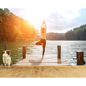 Yoga Mattutino - Carta Da Parati Per La Decorazione Applicato