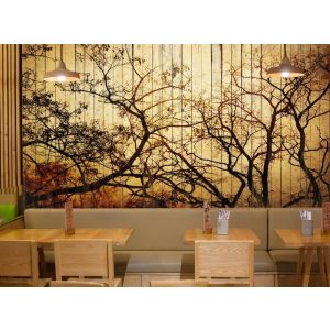 Carta Da Parati Arte Sulla Parete In Legno