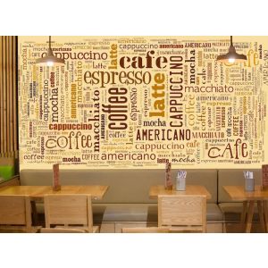 Espresso E Cappuccino - Carta Da Parati Per La Decorazione Applicato