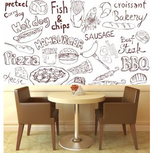 Fast Food - Carta Da Parati Foto 3D Applicato