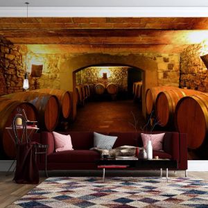 Applicazione Di Carta Da Parati Per Bar Ristorante Botti Di Vino