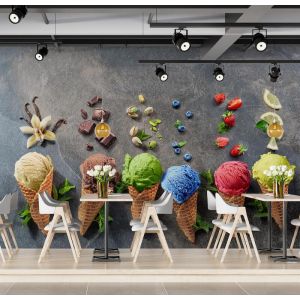 Applicazione Di Carta Da Parati Per Gelateria Gusti Di Gelato