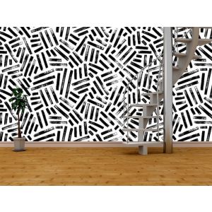 Applicazione Di Carta Da Parati Brevi Linee Geometriche