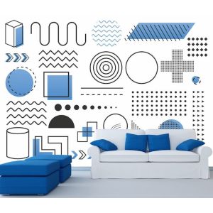 Applicazione Di Carta Da Parati Collage Di Elementi Geometrici