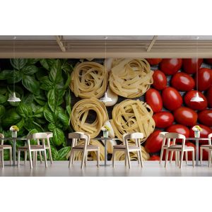 Italian Essence – Wallpaper with Basil & Pasta Applicato