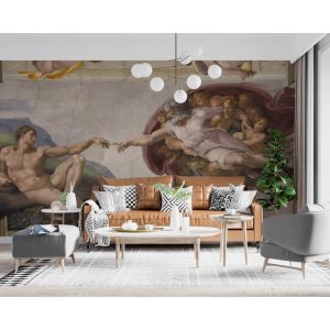 Applicazione Di Carta Da Parati Creazione Di Adamo Di Michelangelo