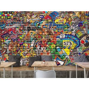 Muro Di Graffiti - Carta Da Parati Foto 3D Applicato