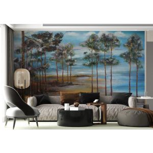 Carta Da Parati Paesaggio Alberi sul Lago