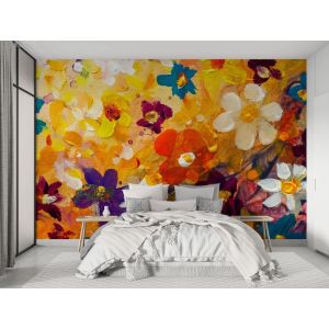 Carta Da Parati Fiori Astratti Colori Vivaci