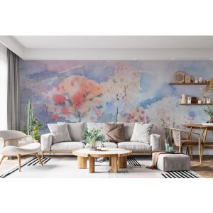 Carta Da Parati Fiori Acquerello Pastello