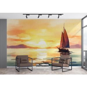 Carta Da Parati Barca a Vela al Tramonto