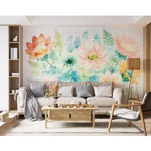 Carta Da Parati Fiori Acquerello Delicati