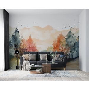 Carta Da Parati Bosco Astratto Autunnale