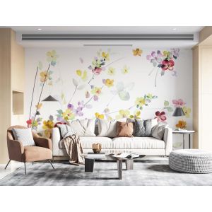 Carta Da Parati Fiori Leggeri Acquerello