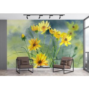 Carta Da Parati Fiori Gialli Acquerello